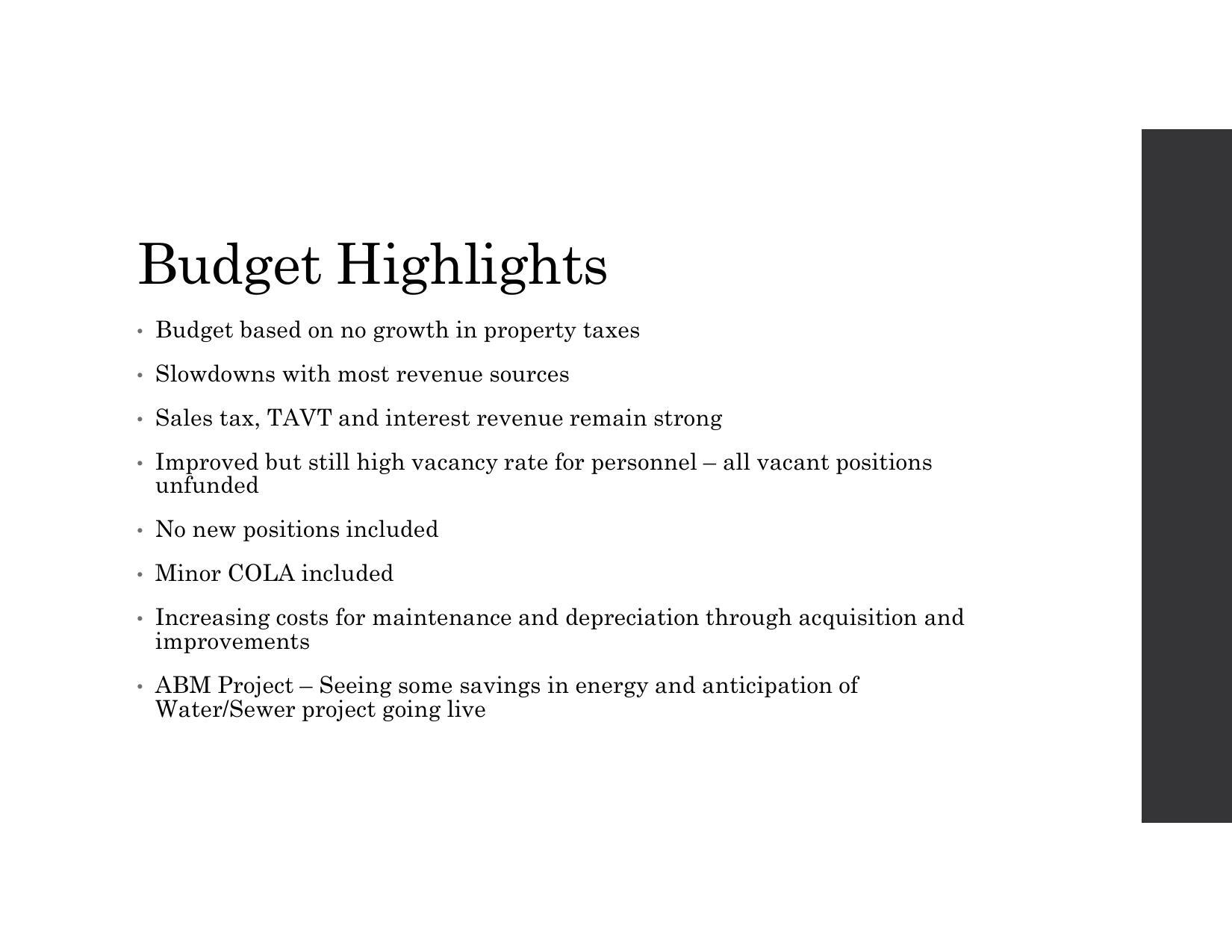 Budget Highlights