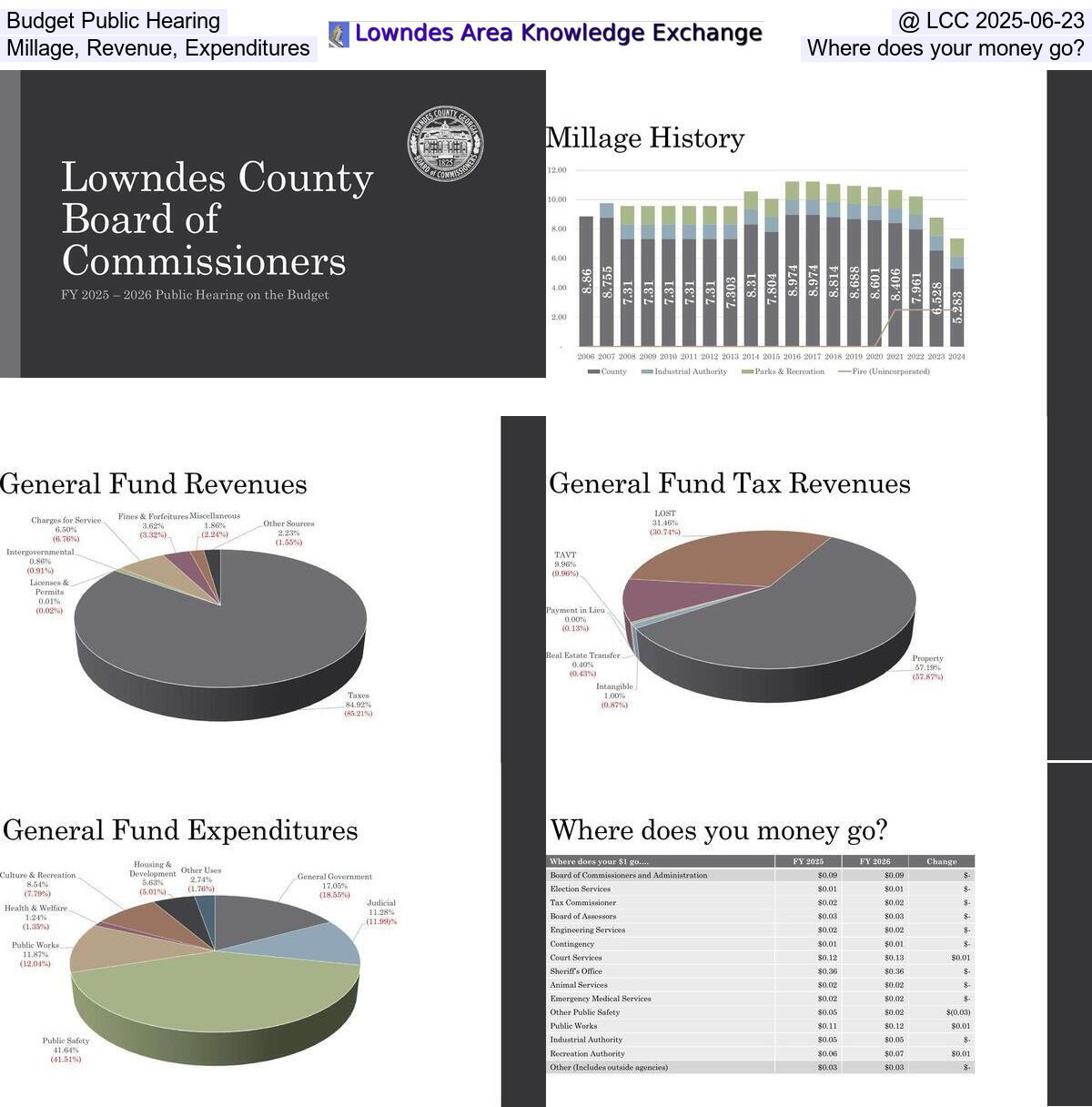 [Collage @ LCC Budget Hearing 23 June 2025]