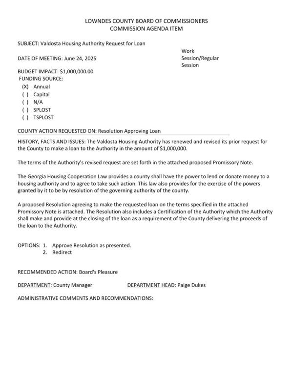 [BUDGET IMPACT: $1,000,000.00]