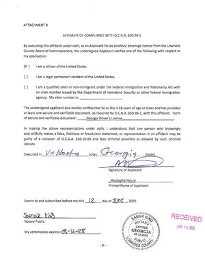 [AFFIDAVIT OF COMPLIANCE WITH O.C.G.A. §50-36-1]