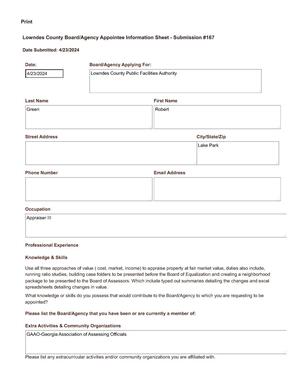 [Robert Green application]