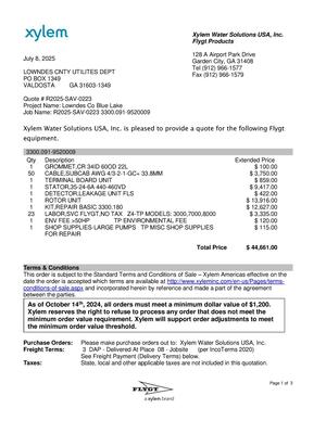 [xylem Quote # R2025-SAV-0223]