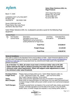 [xylem Quote # 2025-SAV-0079]