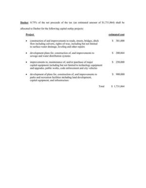 [Dasher Project List, SPLOST IX]