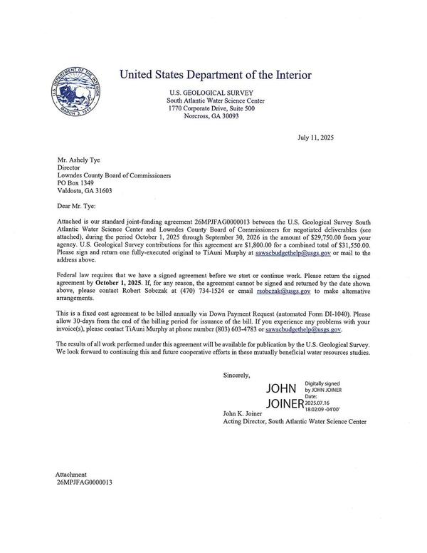 USGS letter