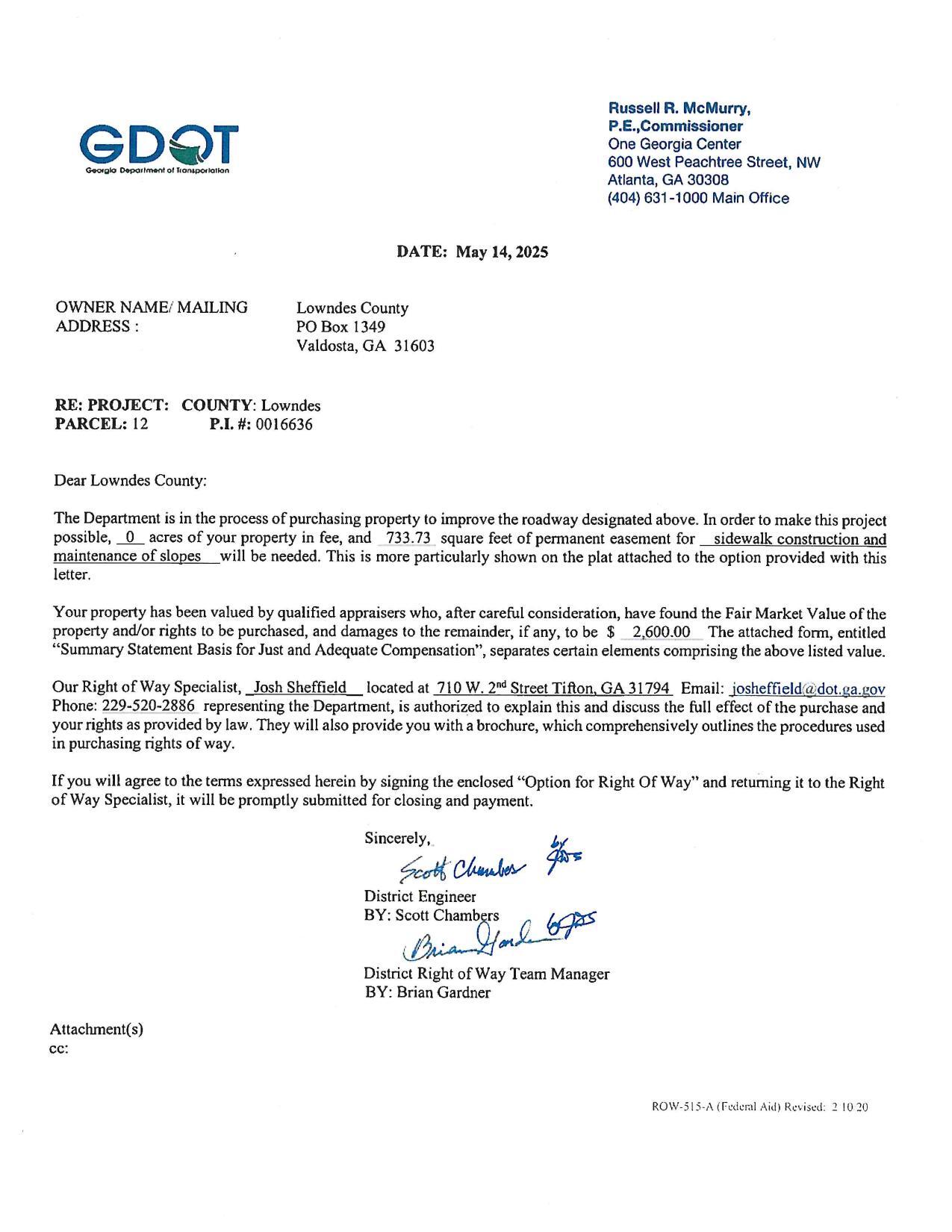 GDOT letter 2025-05-14