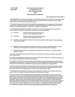 [USGS Joint Funding Agreement (JFA)]
