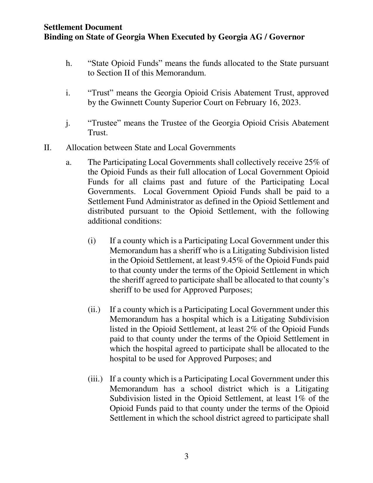 II. Allocation between State and Local Governments