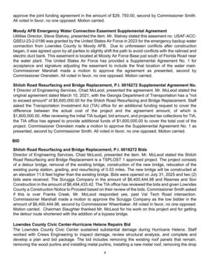 [Moody AFB Emergency Water Connection Easement Supplemental Agreement]