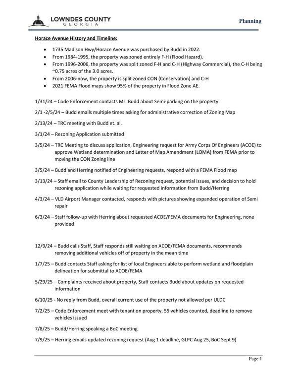 Horace Avenue History and Timeline: