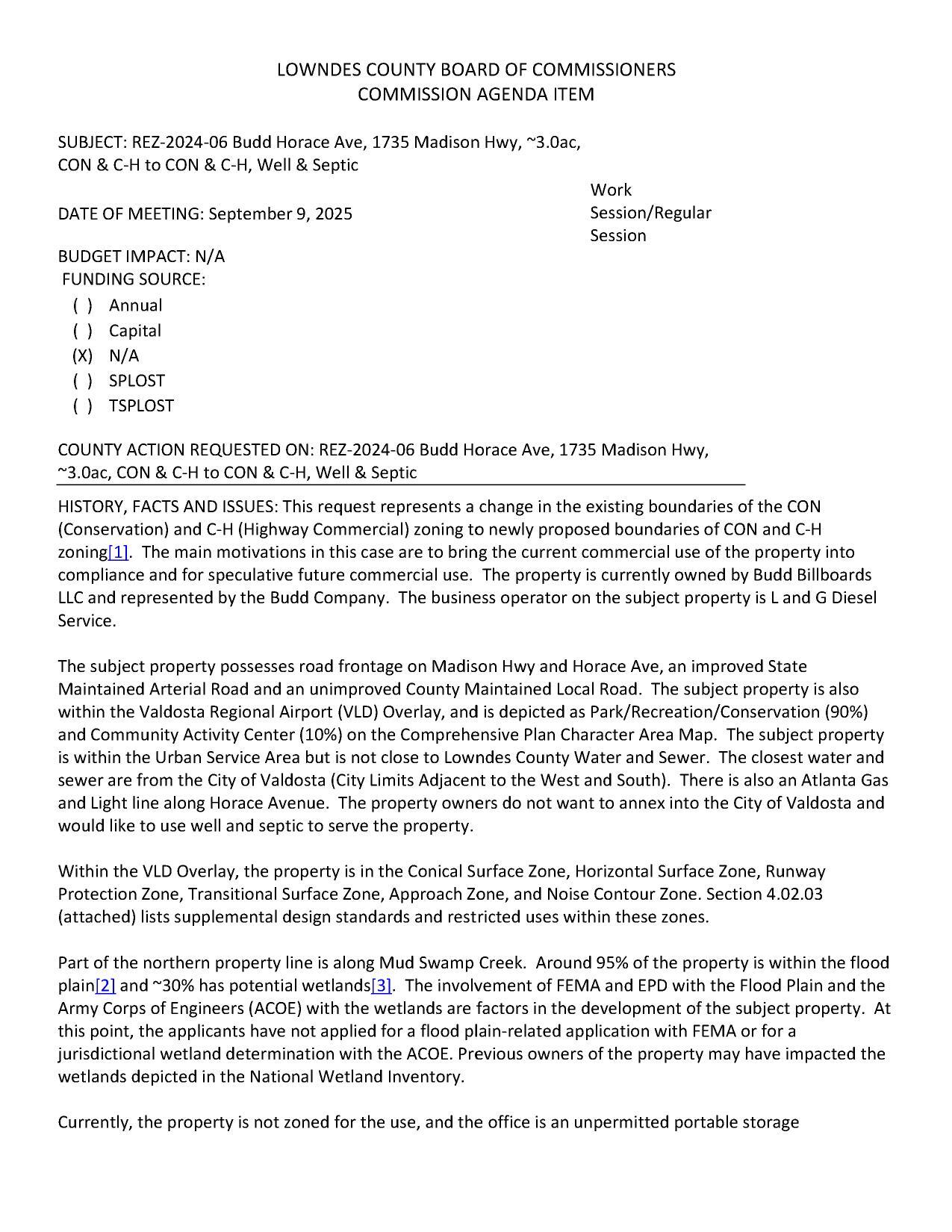 to bring the current commercial use of the property into compliance and for speculative future commercial use.