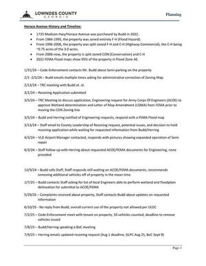 [Horace Avenue History and Timeline:]