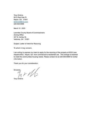 [LoI for rezoning from Tony Dinkins]