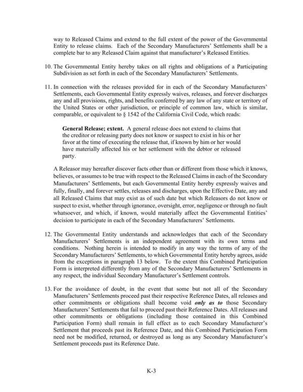 The Governmental Entity understands and acknowledges that each of the Secondary