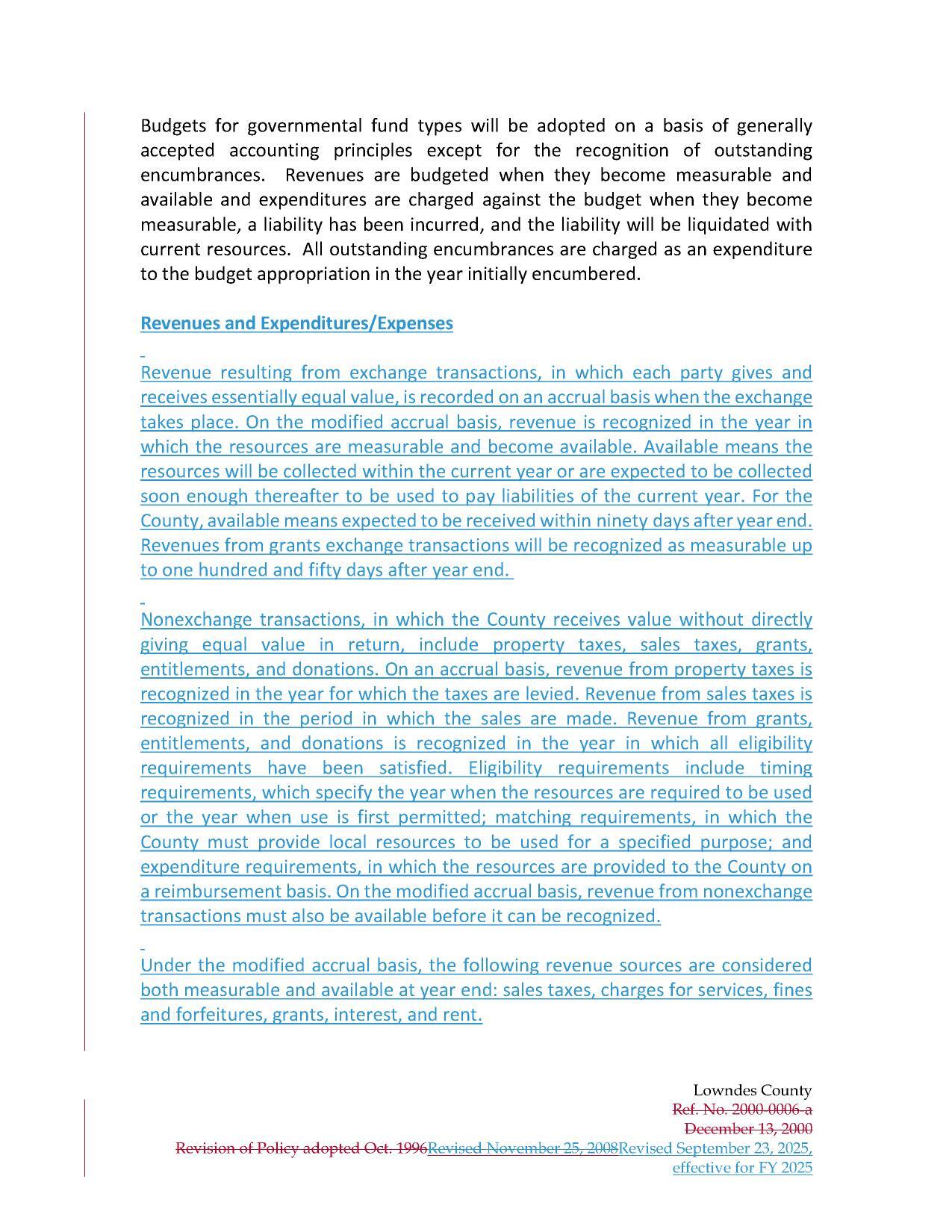 Revenues and Expenditures/Expenses