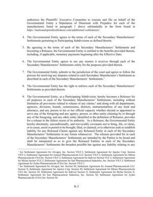 [Pharmaceuticals USA Inc. Section VILF.2; Settlement Agreement for Indivior Section VIF.2; Settlement Agreement]