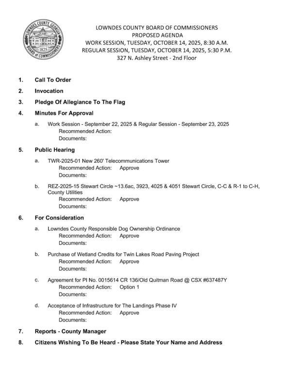 [Rezonings, Dogs, Roads, and Subdivisions]