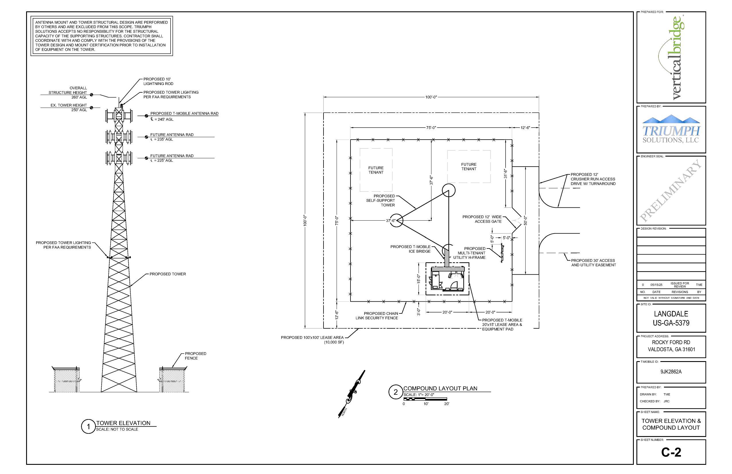 Tower Elevation & Compound Layout
