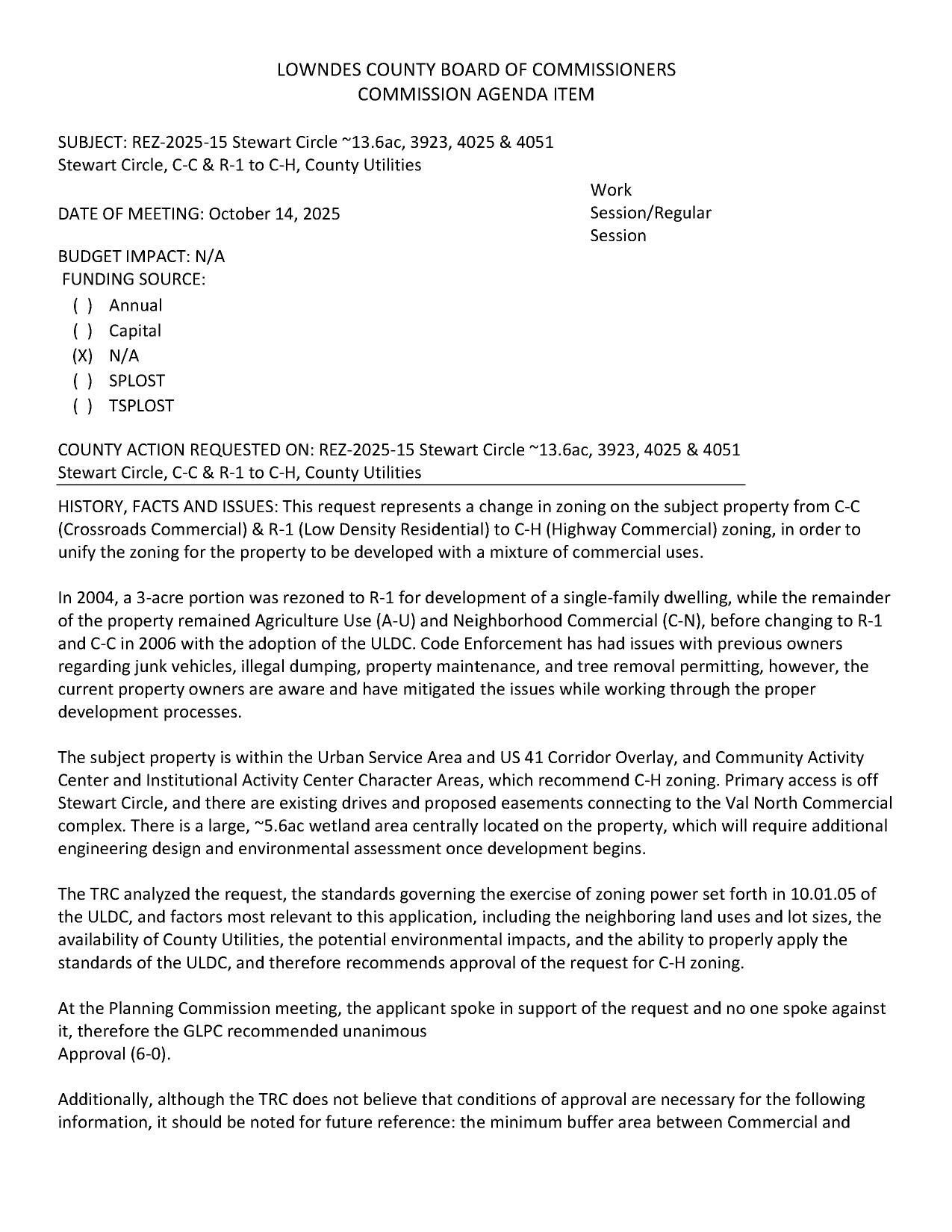 to unify the zoning for the property to be developed with a mixture of commercial uses.