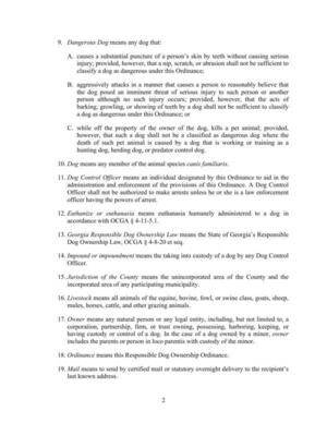 [9. Dangerous Dog means any dog that:]