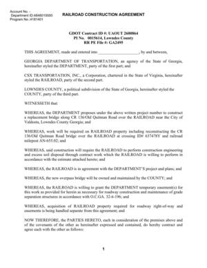 [Department 1D:4848010000 RAILROAD CONSTRUCTION AGREEMENT]