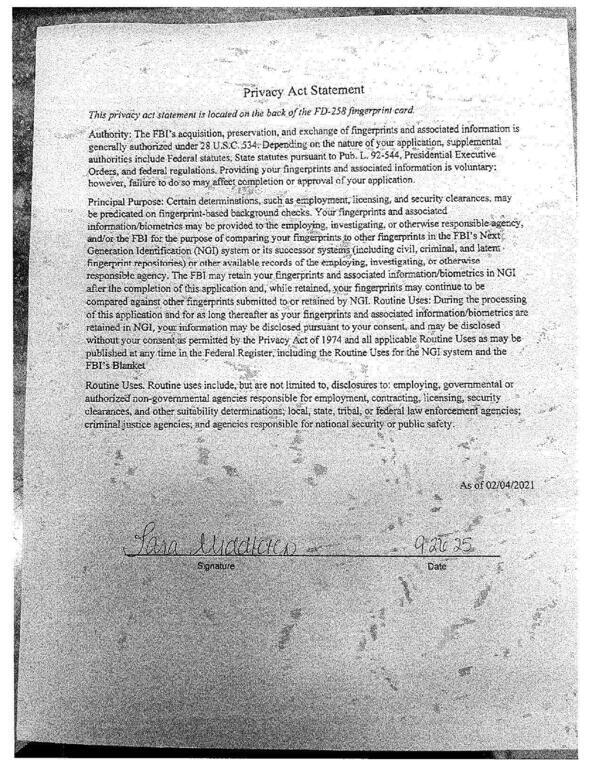 Privacy Act Statement