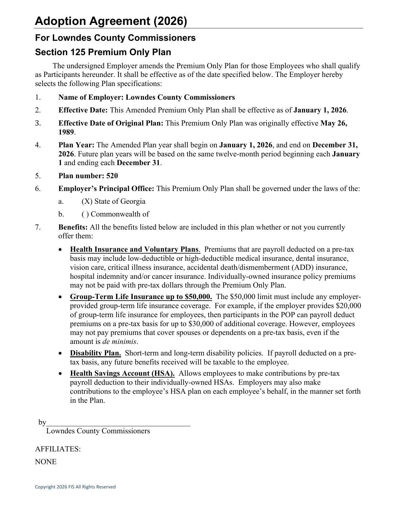 Adoption Agreement (2026)