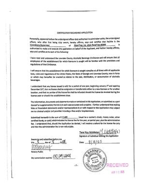 [CERTIFICATION REGARDING APPLICATION]