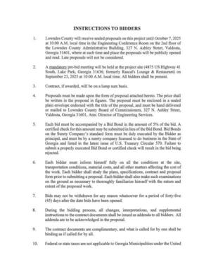 [INSTRUCTIONS TO BIDDERS]