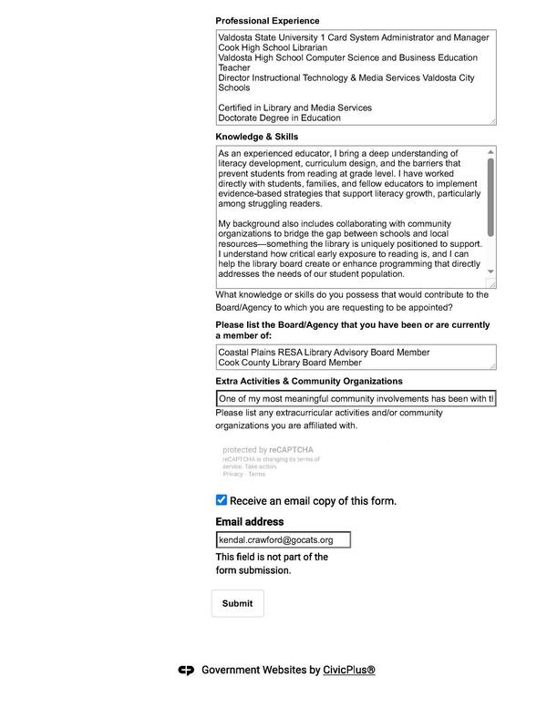 Cook High School Librarian