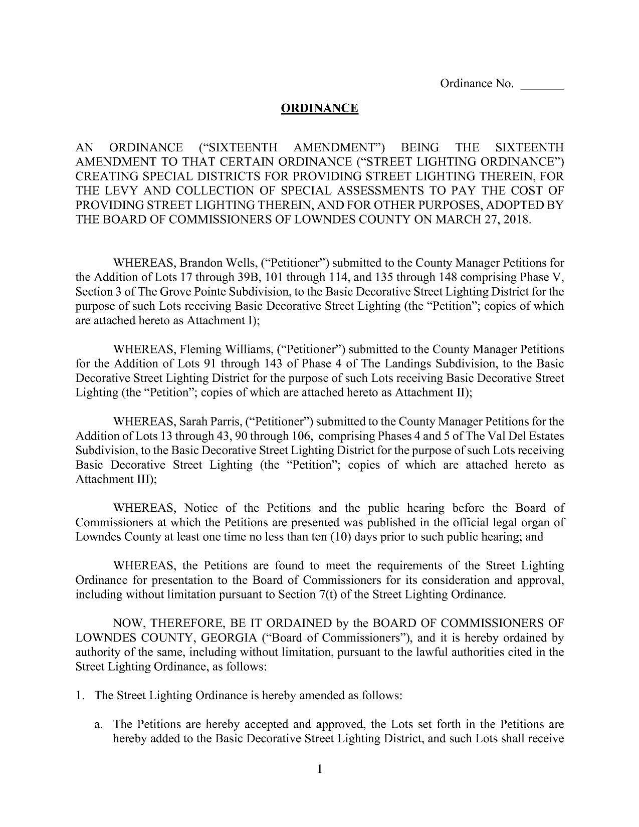 WHEREAS, Notice of the Petitions and the public hearing before the Board of