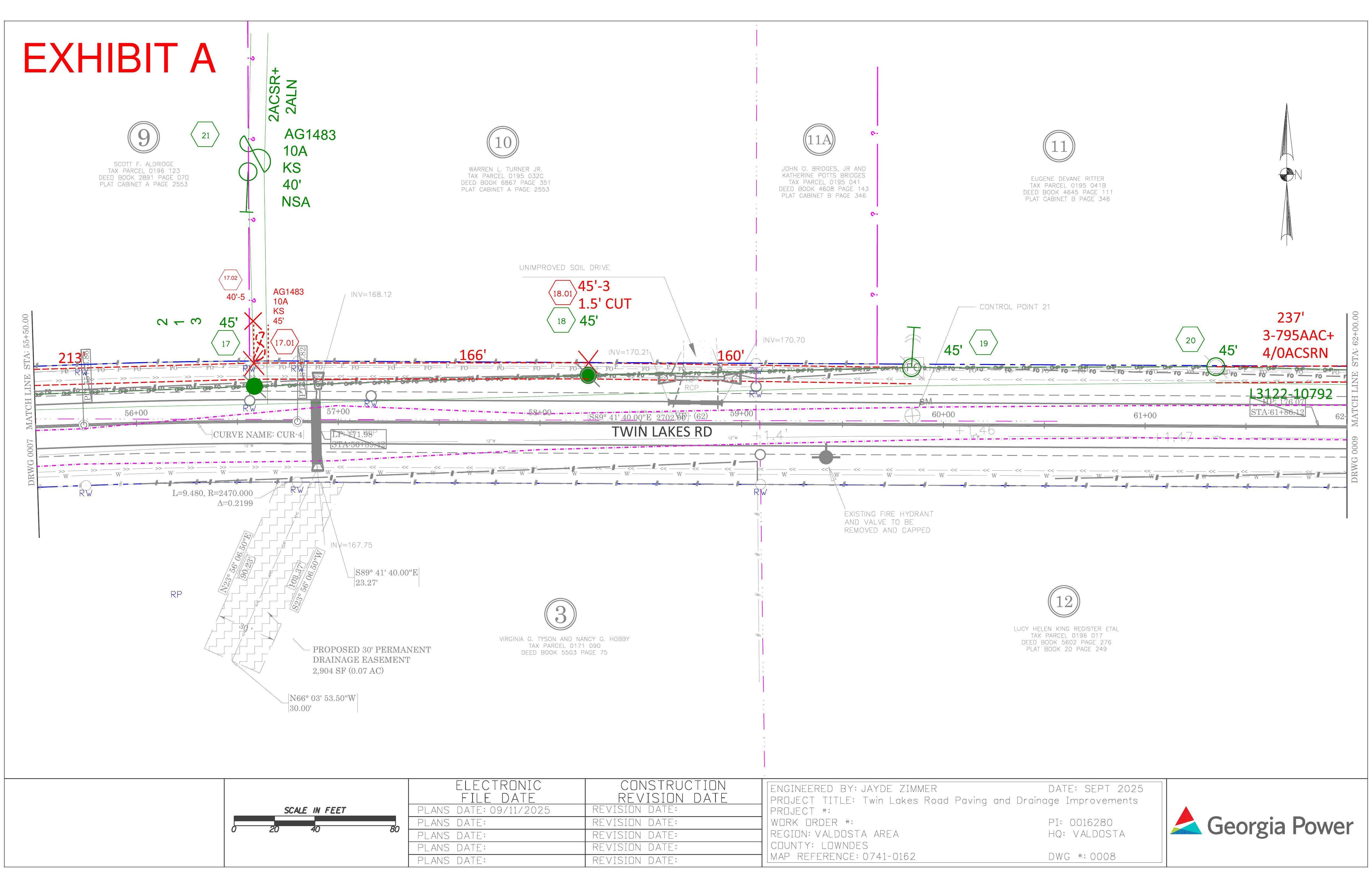 Map: Engineering for power line easement, Twin Lakes Road (8 of 14)