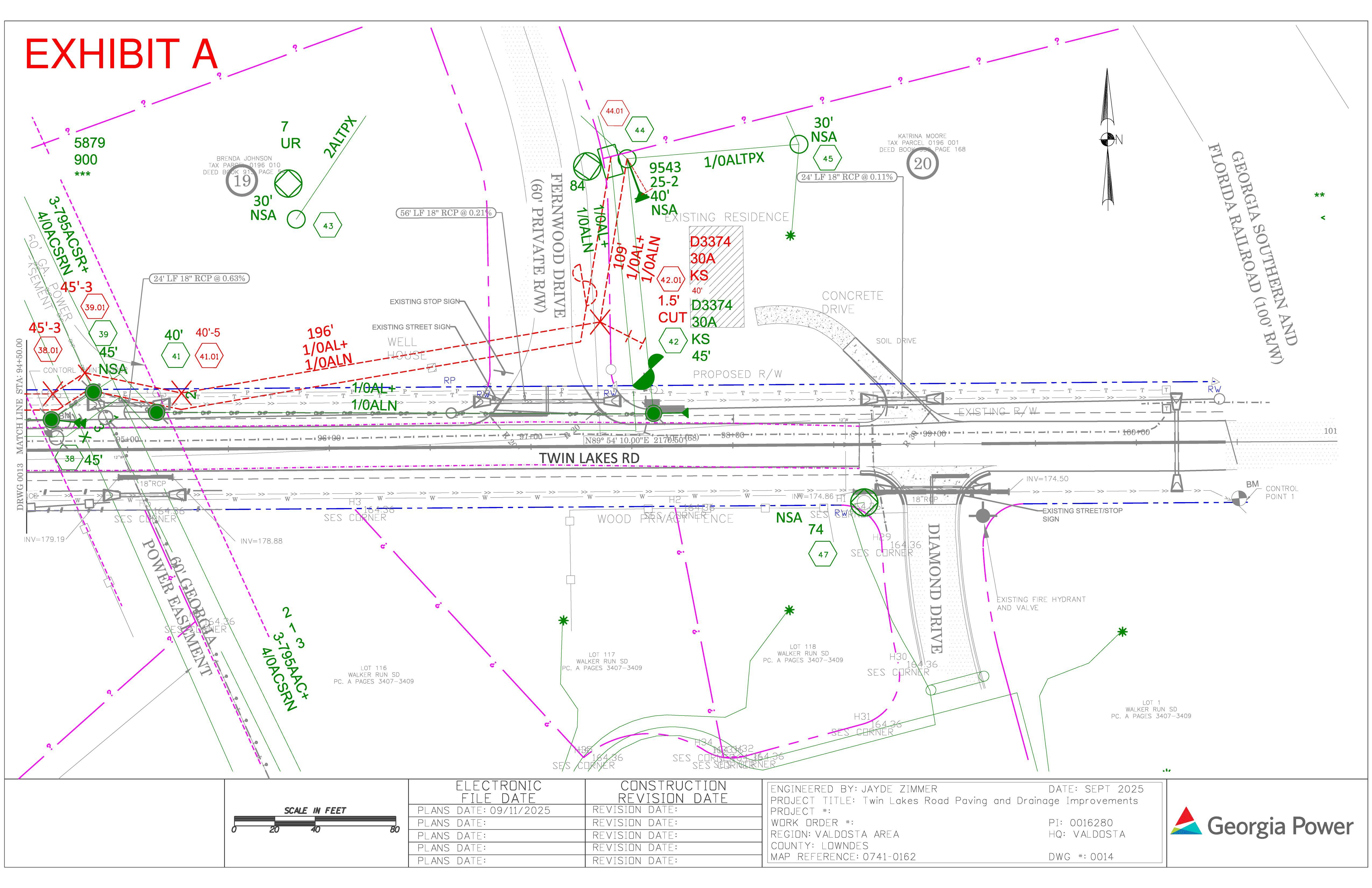Map: Engineering for power line easement, Twin Lakes Road (14 of 14)