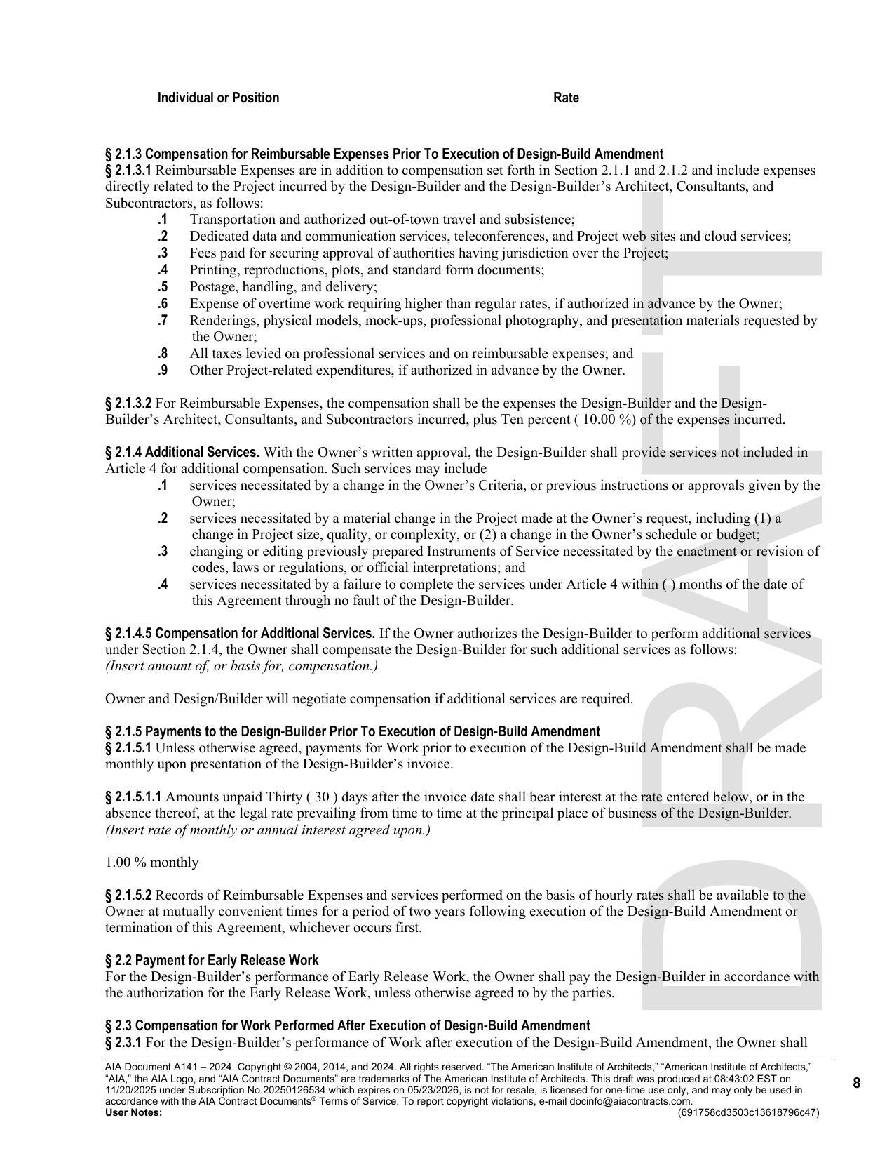 this Agreement through no fault of the Design-Builder.