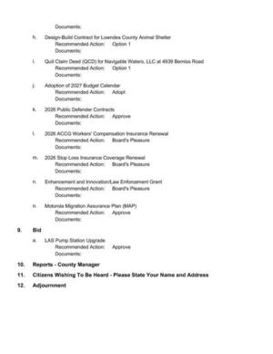 [Bid, Reports, CWTBH, Adjournment]