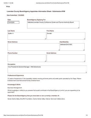 [Donald Spiller III application]