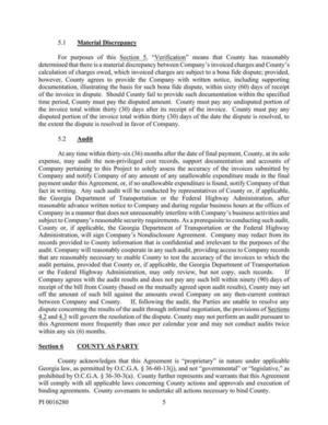 [however, County agrees to provide the Company with written notice, including supporting]