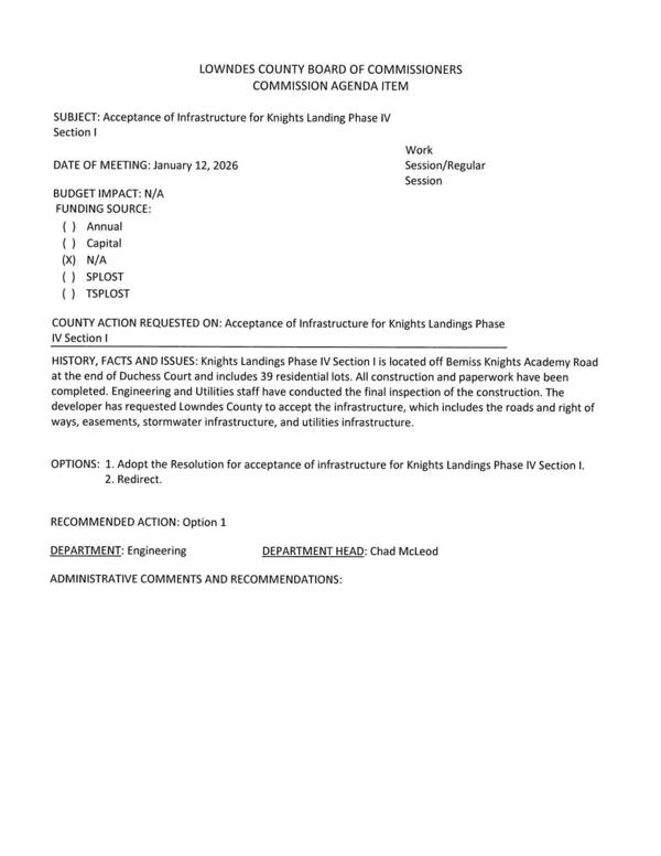 [BUDGET IMPACT: N/A; Bemiss Knights Academy Road and Duchess Court, 39 lots]