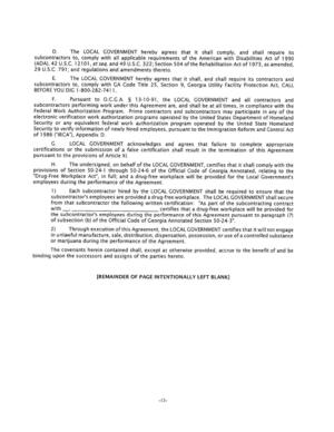 [G. LOCAL GOVERNMENT acknowledges and agrees that failure to complete appropriate]