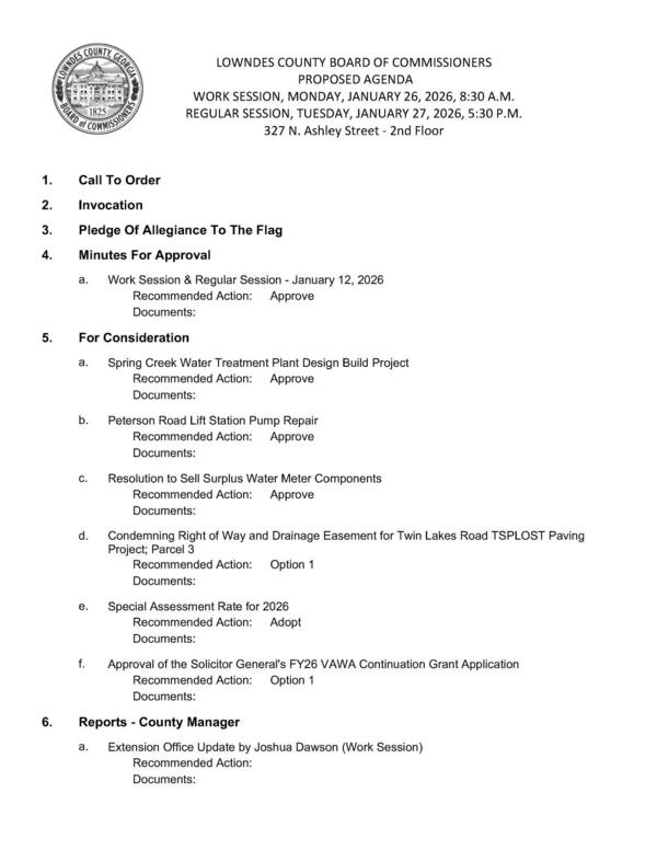 [For Consideration and Reports]