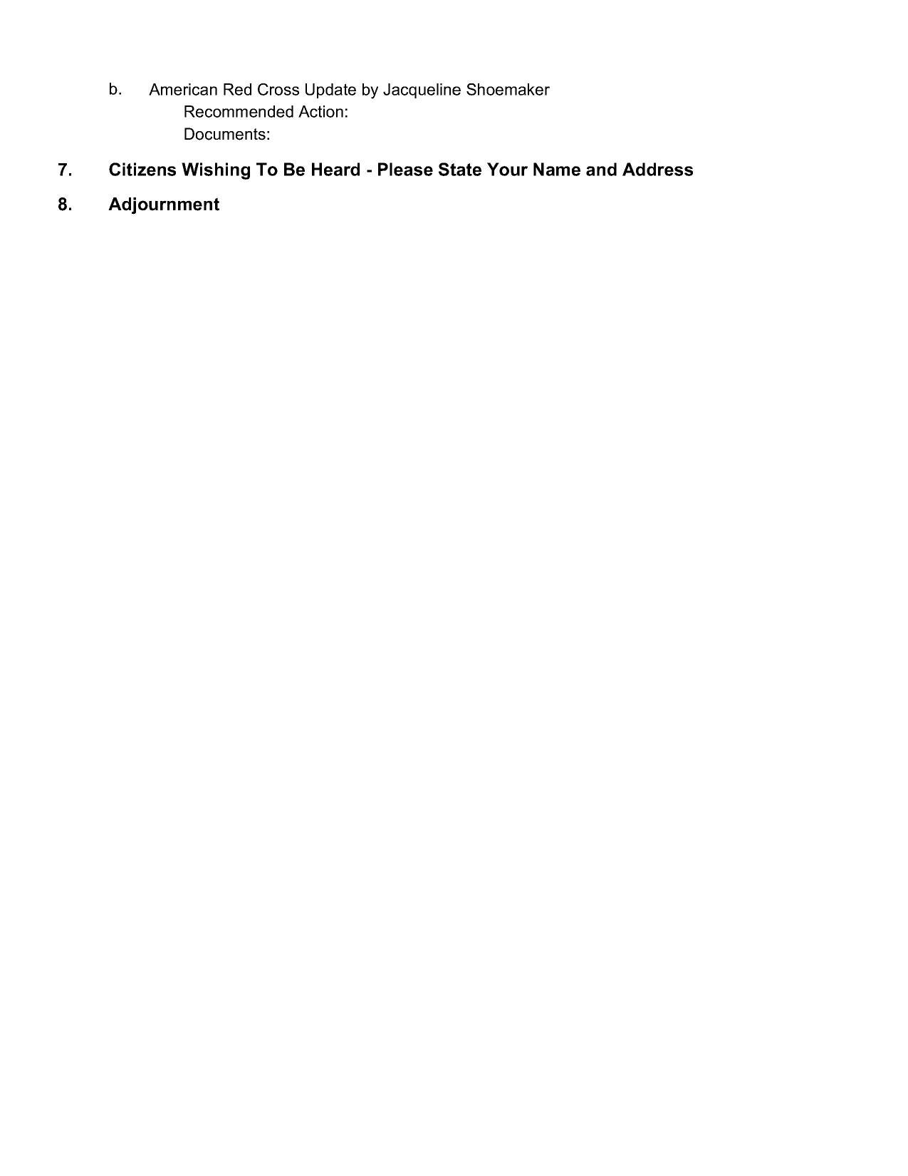 Another Report and Adjournment