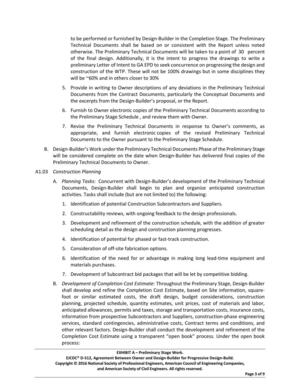 [7. Revise the Preliminary Technical Documents in response to Owner’s comments, as]