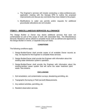 [ITEM D: MISCELLANEOUS SERVICES ALLOWANCE]