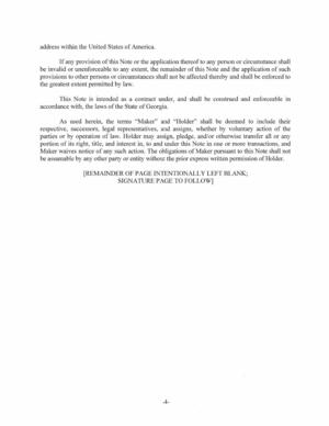 [Maker waives notice of any such action. The obligations of Maker pursuant to this Note shall not]