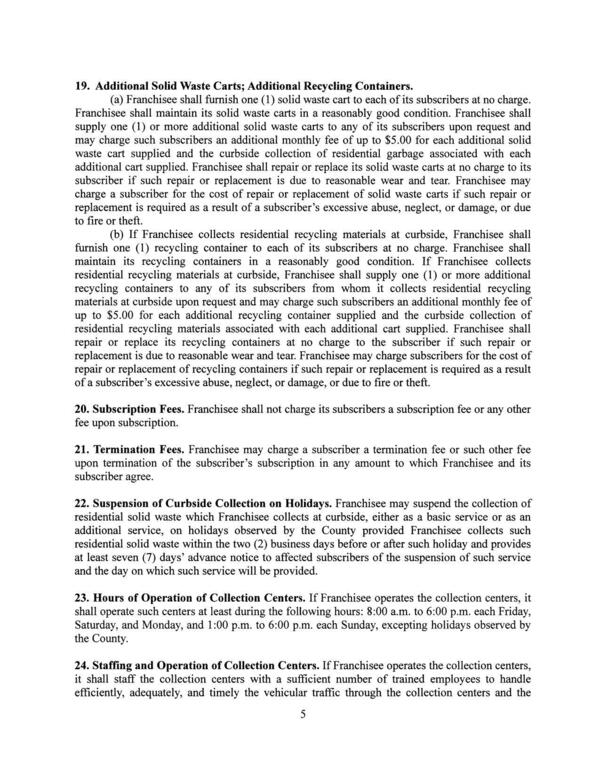 at least seven (7) days’ advance notice to affected subscribers of the suspension of such service