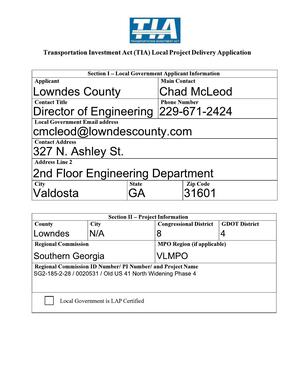 [Section I — Local Government Applicant Information]