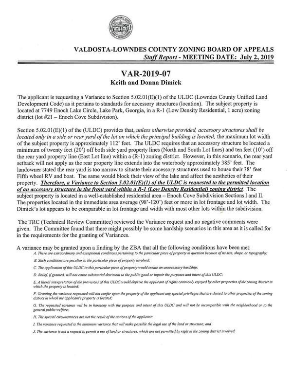 [The applicant is requesting]