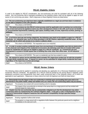 [In order to be eligible for PELUC consideration, the non-conforming use shall be consistent with all of the following]